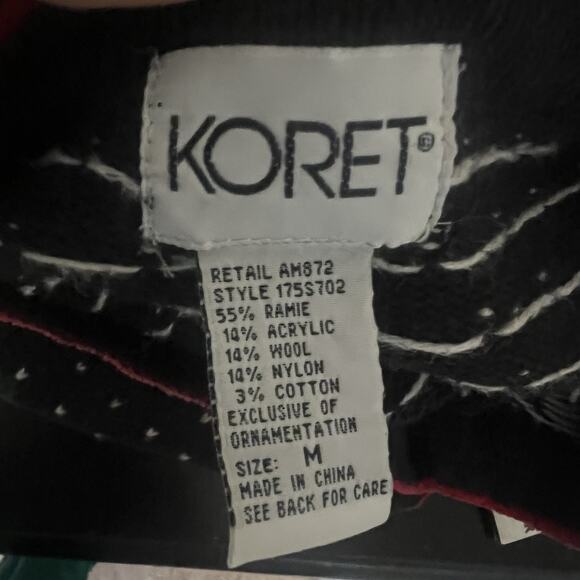 Koret Vintage Christmas Cardigan Sweater size Medium Fair Isle Snowflake Granny - Picture 11 of 12